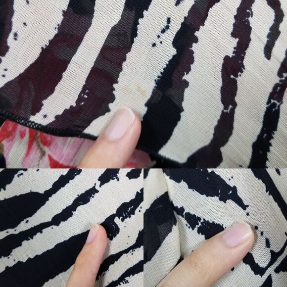 Alberto Makali Black Floral Asymmetrical One Shoulder Maxi Rayon Dress Size 8 - Picture 16 of 16